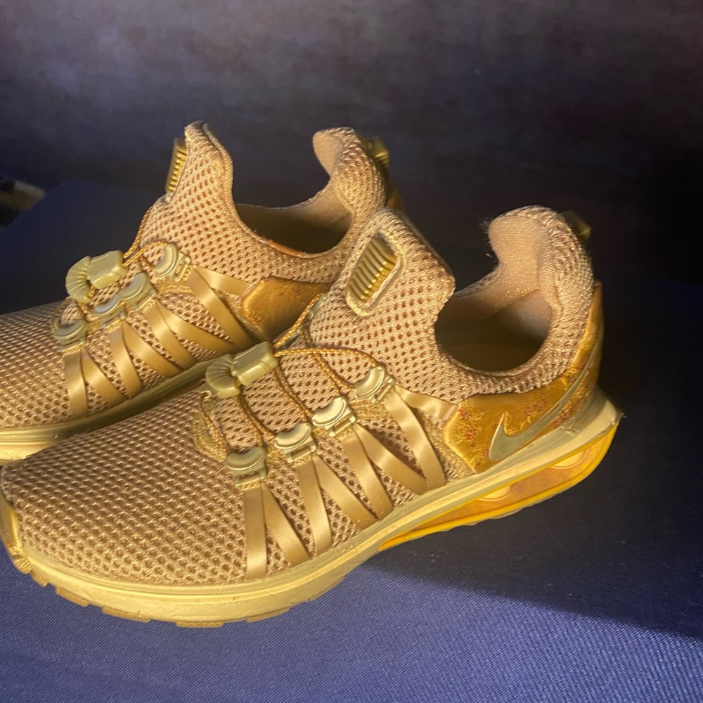 Shiny Gold Nike Mesh Sneakers